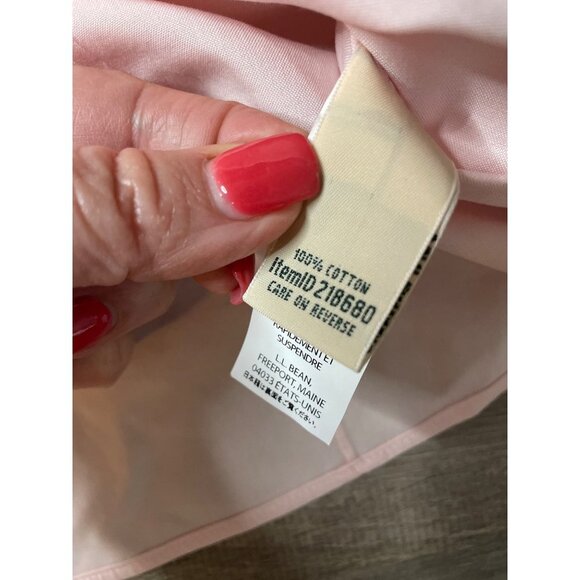 L.L. Bean Light Pink Fitted 3/4 Sleeve Button Front Wrinkle Resist Top Sz M - Picture 6 of 10